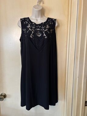 Uluwatu Balinese Lace Black Sleeveless Mini Dress size L